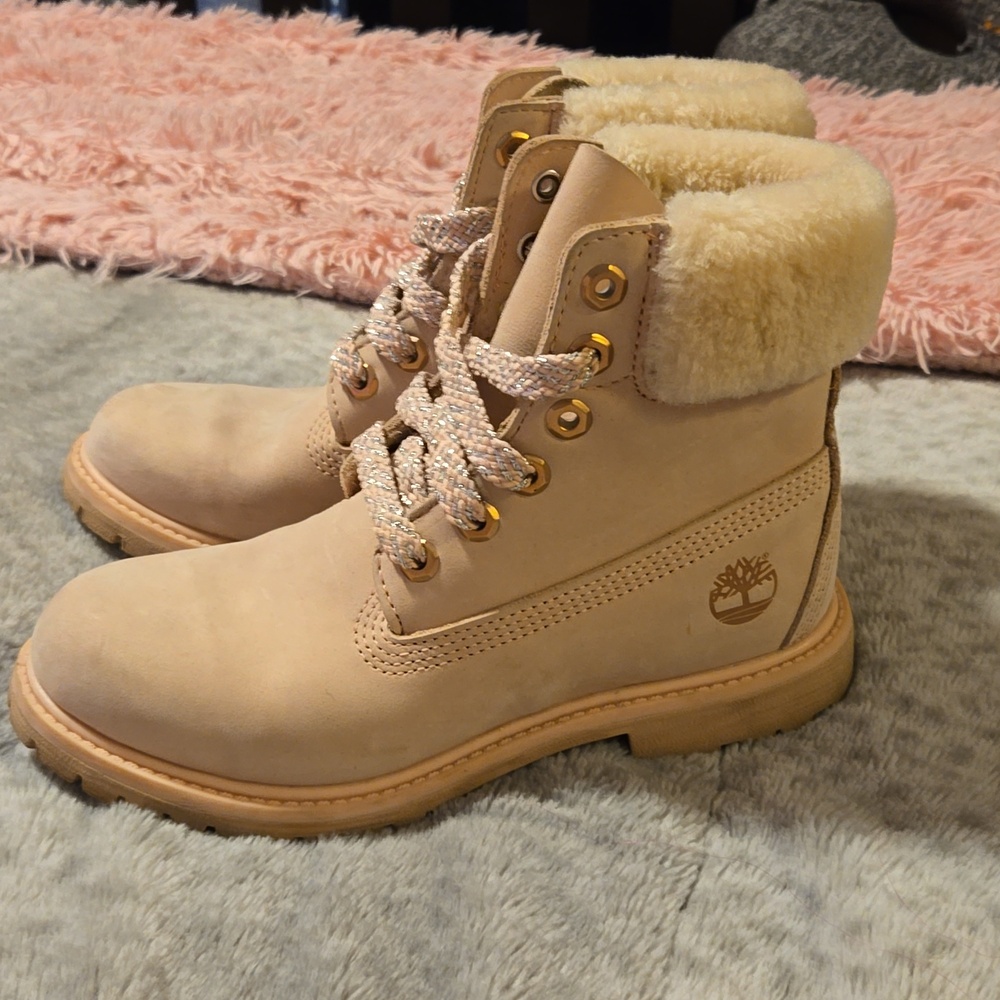 Pink Timberland booties size 6.5